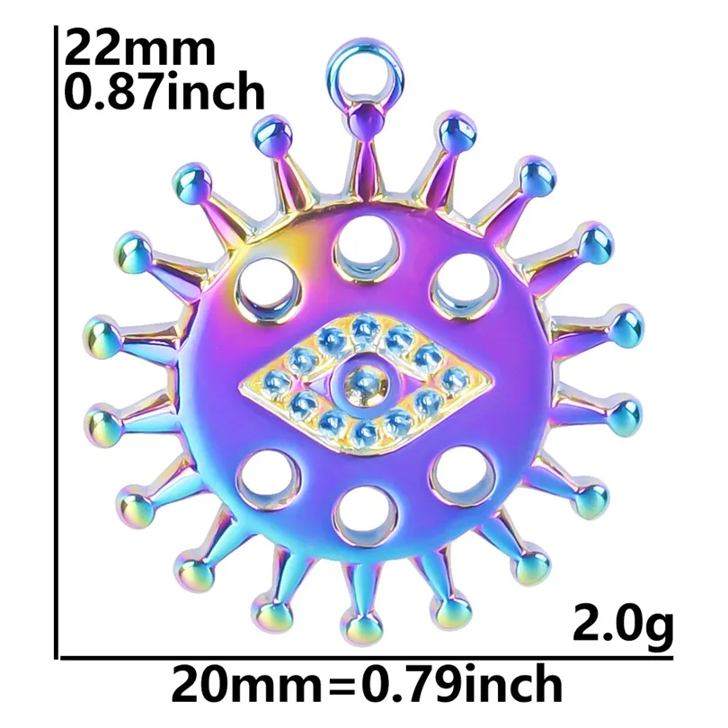 1 Piece 304 Stainless Steel Sun Eye Pendant display picture 11