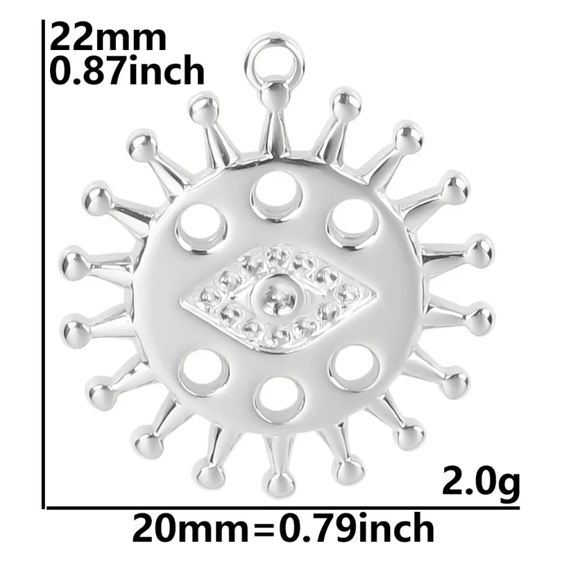 1 Piece 304 Stainless Steel Sun Eye Pendant display picture 14
