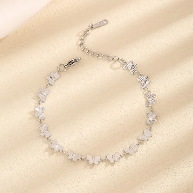 Sweet Simple Style Butterfly 304 Stainless Steel 18K Gold Plated Bracelets In Bulk display picture 4