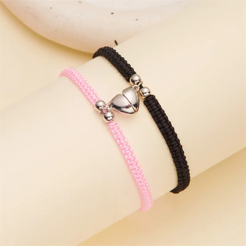 Casual Simple Style Classic Style Heart Shape Alloy Rope Wholesale Bracelets display picture 4