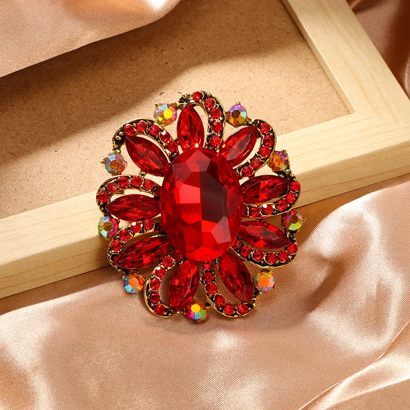 IG Style Simple Style Shiny Flower Alloy Inlay Rhinestones Zircon Women's Brooches display picture 9