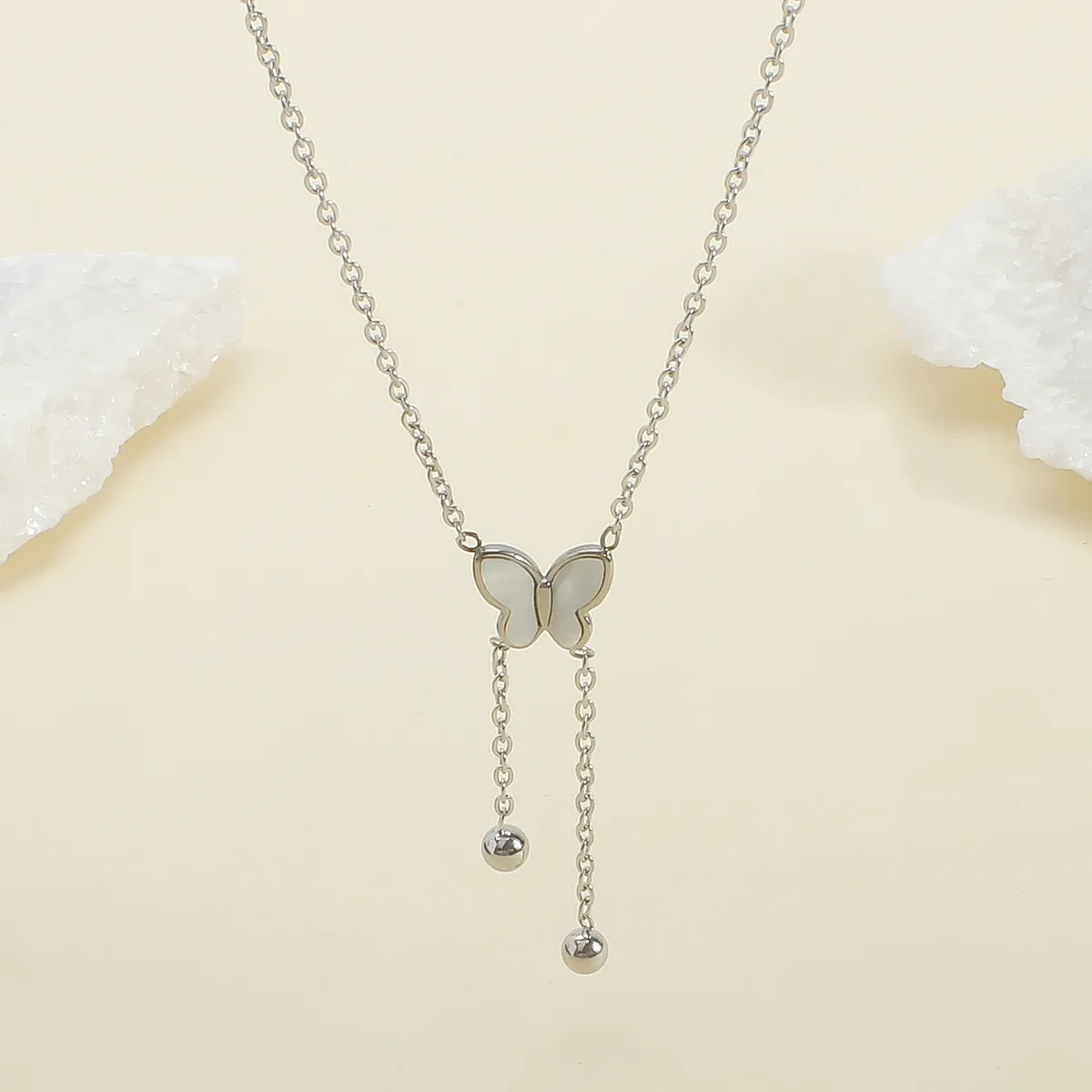 Wholesale Jewelry Elegant Butterfly 304 Stainless Steel Pendant Necklace display picture 1