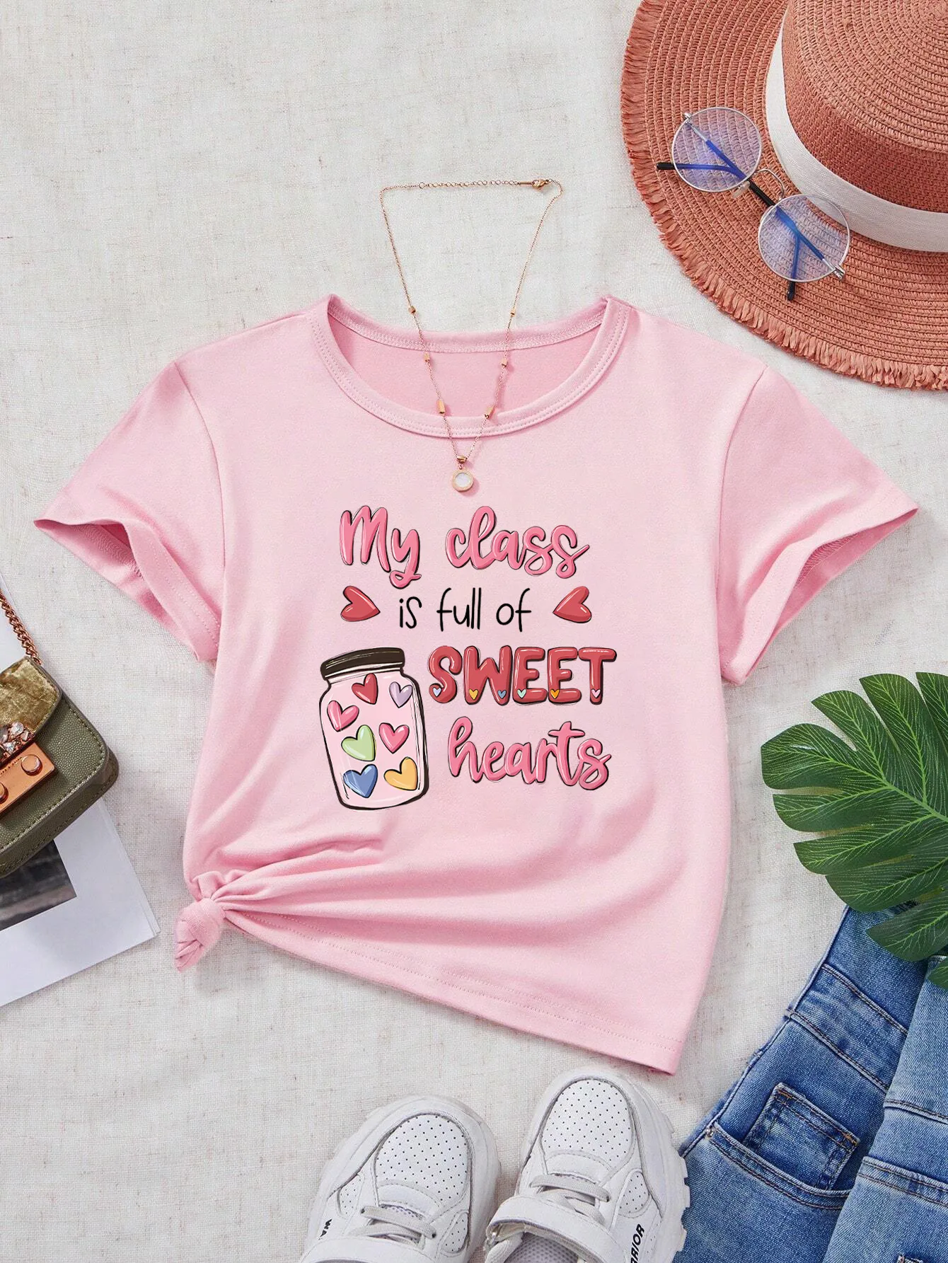 Casual Cartoon Letter Polyester T-shirts & Blouses display picture 1