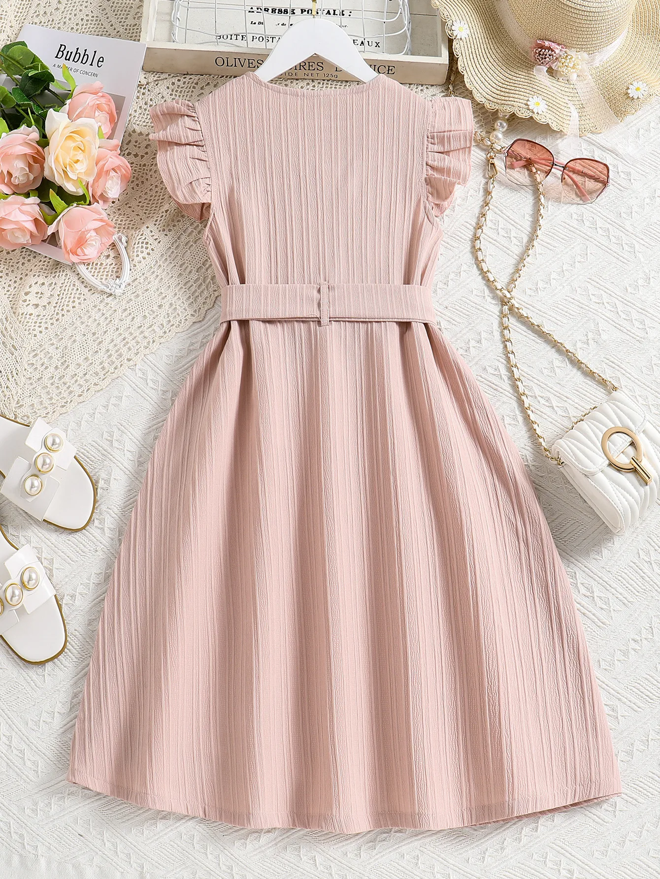 Casual Elegant Solid Color Polyester Girls Dresses display picture 2