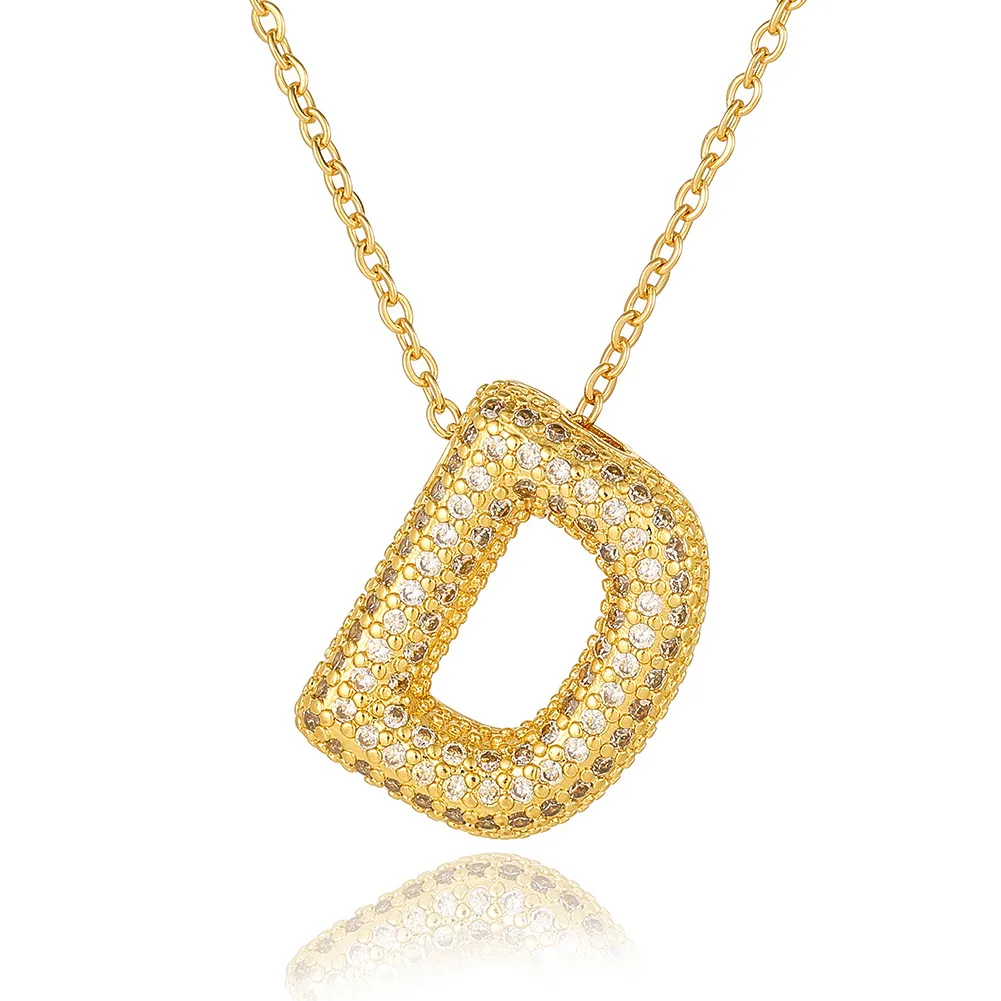 Wholesale Casual Simple Style Letter Copper Plating Inlay Zircon Pendant Necklace display picture 10