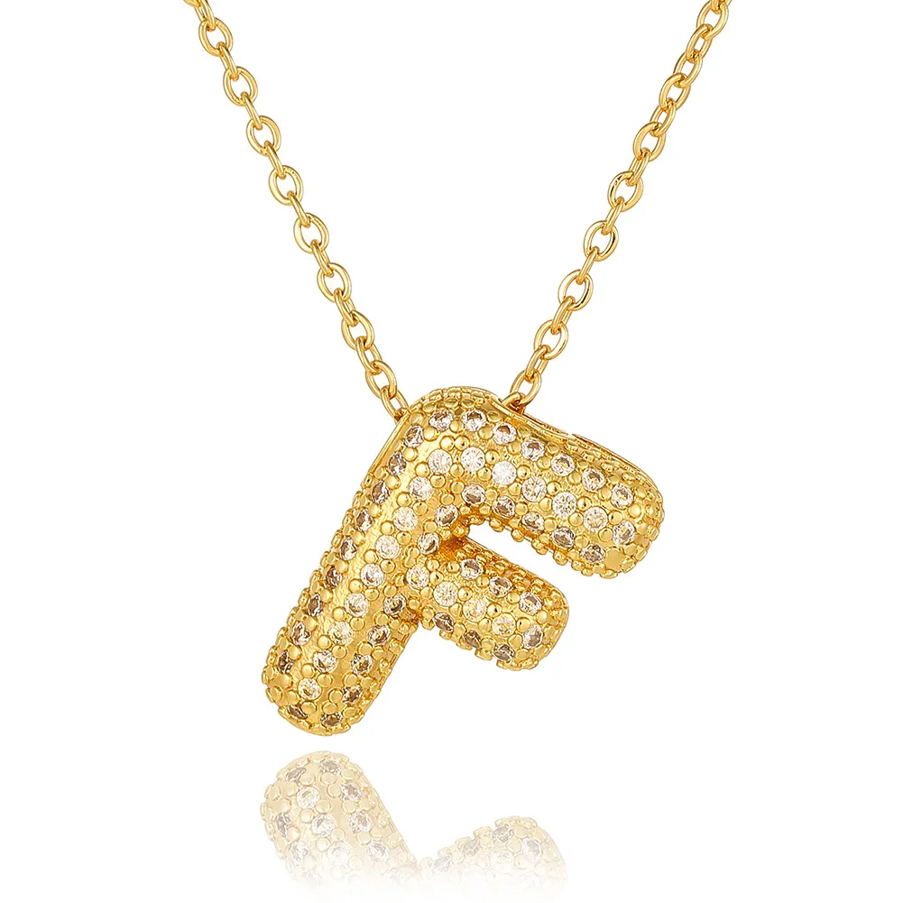 Wholesale Casual Simple Style Letter Copper Plating Inlay Zircon Pendant Necklace display picture 12