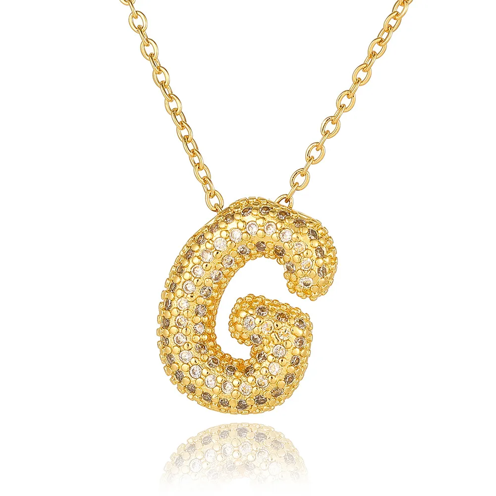 Wholesale Casual Simple Style Letter Copper Plating Inlay Zircon Pendant Necklace display picture 13