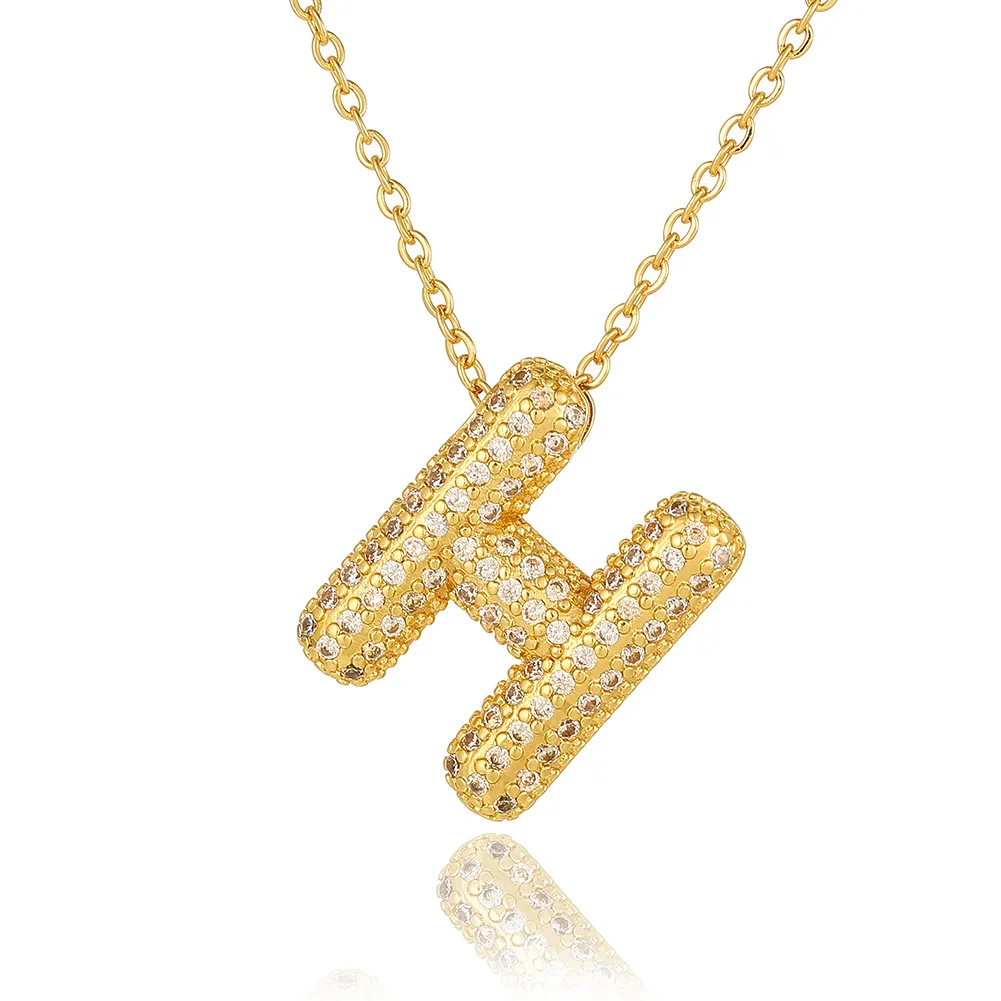 Wholesale Casual Simple Style Letter Copper Plating Inlay Zircon Pendant Necklace display picture 14