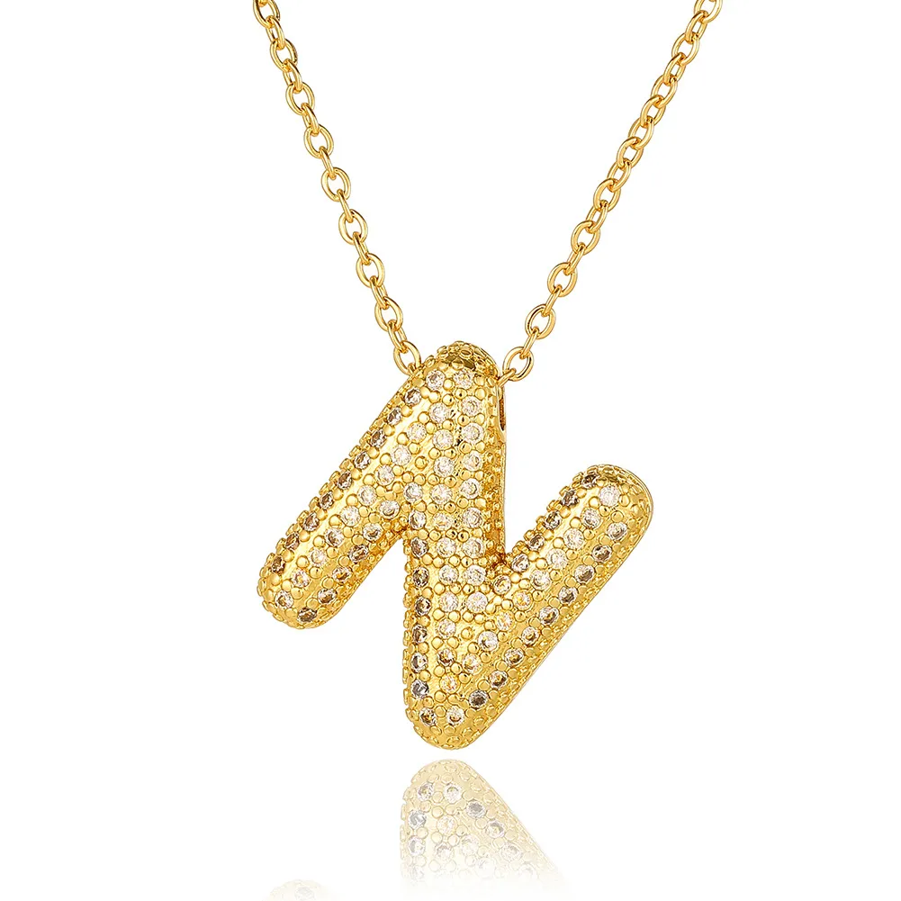 Wholesale Casual Simple Style Letter Copper Plating Inlay Zircon Pendant Necklace display picture 20