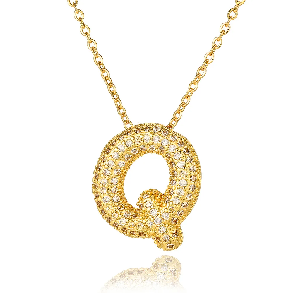Wholesale Casual Simple Style Letter Copper Plating Inlay Zircon Pendant Necklace display picture 23