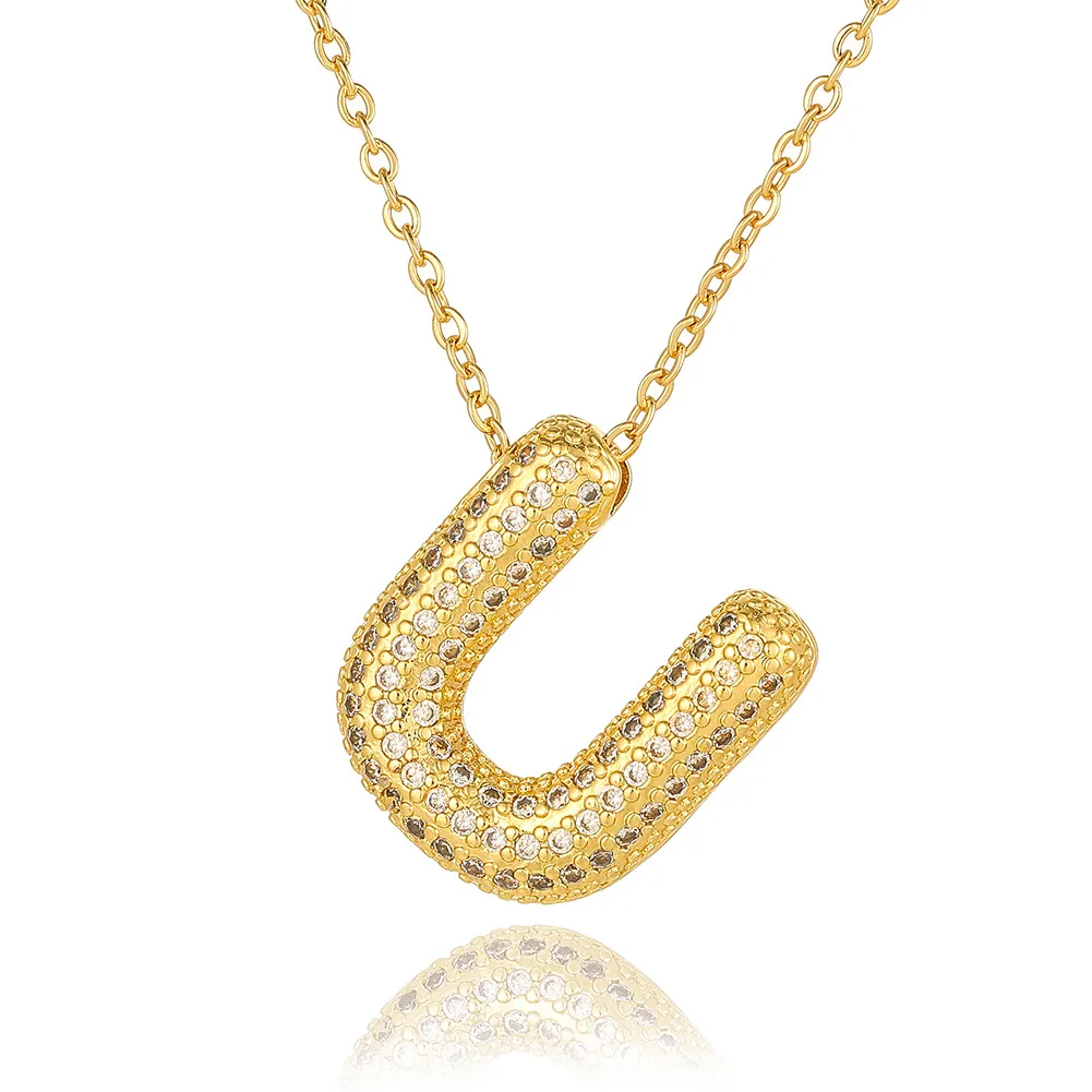 Wholesale Casual Simple Style Letter Copper Plating Inlay Zircon Pendant Necklace display picture 27