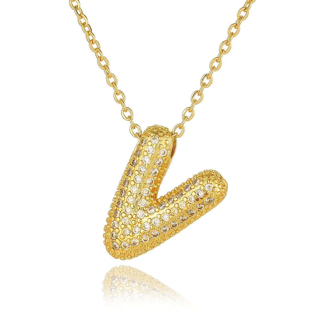 Wholesale Casual Simple Style Letter Copper Plating Inlay Zircon Pendant Necklace display picture 28
