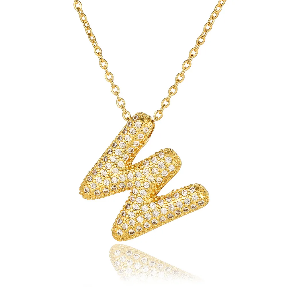 Wholesale Casual Simple Style Letter Copper Plating Inlay Zircon Pendant Necklace display picture 29