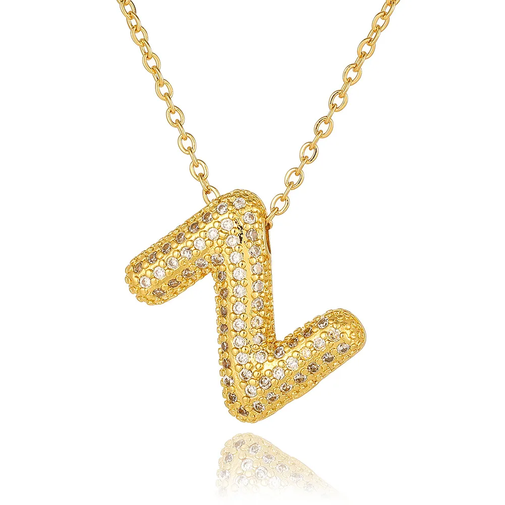 Wholesale Casual Simple Style Letter Copper Plating Inlay Zircon Pendant Necklace display picture 32