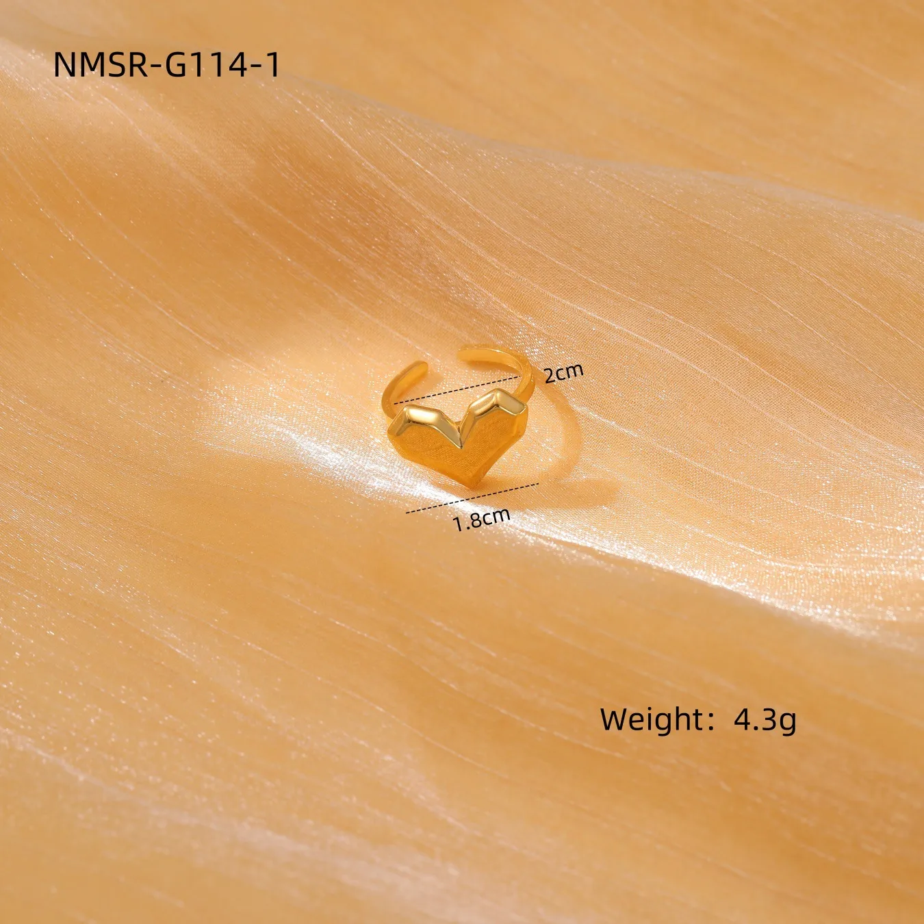 Classic Style Heart Shape 304 Stainless Steel Women's Adjustable Ring Charm Rings Open Rings display picture 26