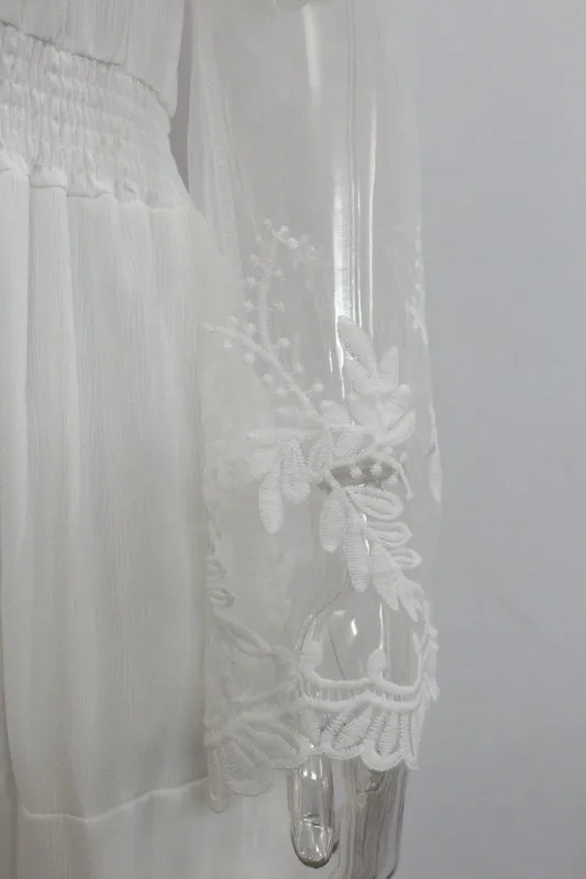 Women's Regular Dress Fashion Boat Neck Patchwork Lace Long Sleeve Solid Color Maxi Long Dress Daily display picture 7