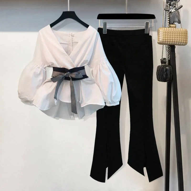 Daily Women's Simple Style Bow Knot Polyester Rib Fabrics Pants Sets Pants Sets display picture 8