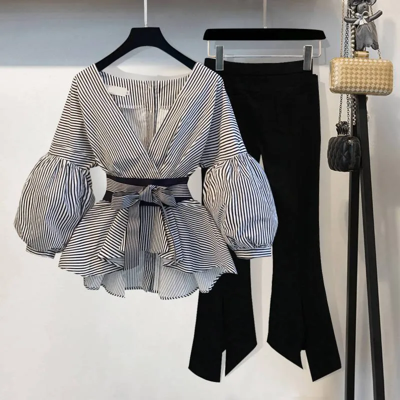 Daily Women's Simple Style Bow Knot Polyester Rib Fabrics Pants Sets Pants Sets display picture 7