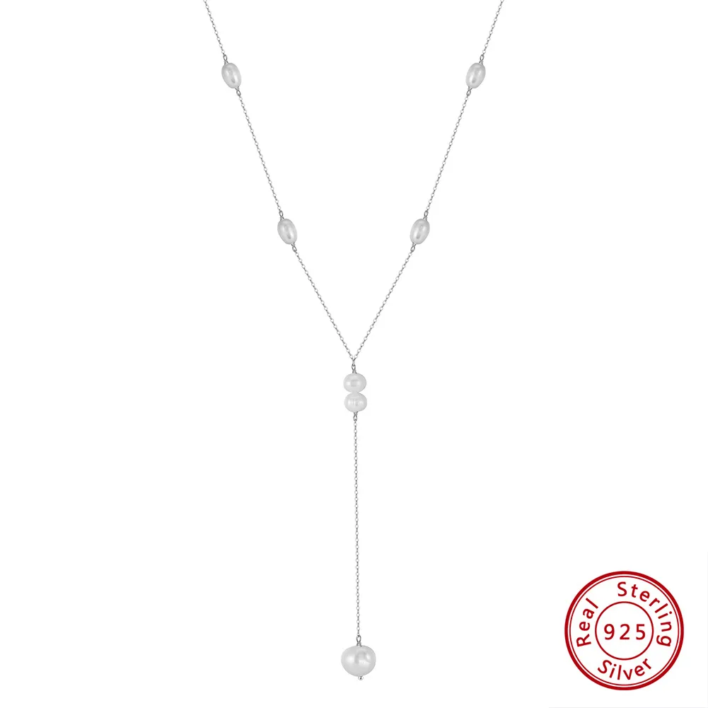 Sterling Silver 14K Gold Plated White Gold Plated Beach Sweet Simple Style Plating Solid Color Long Necklace display picture 1