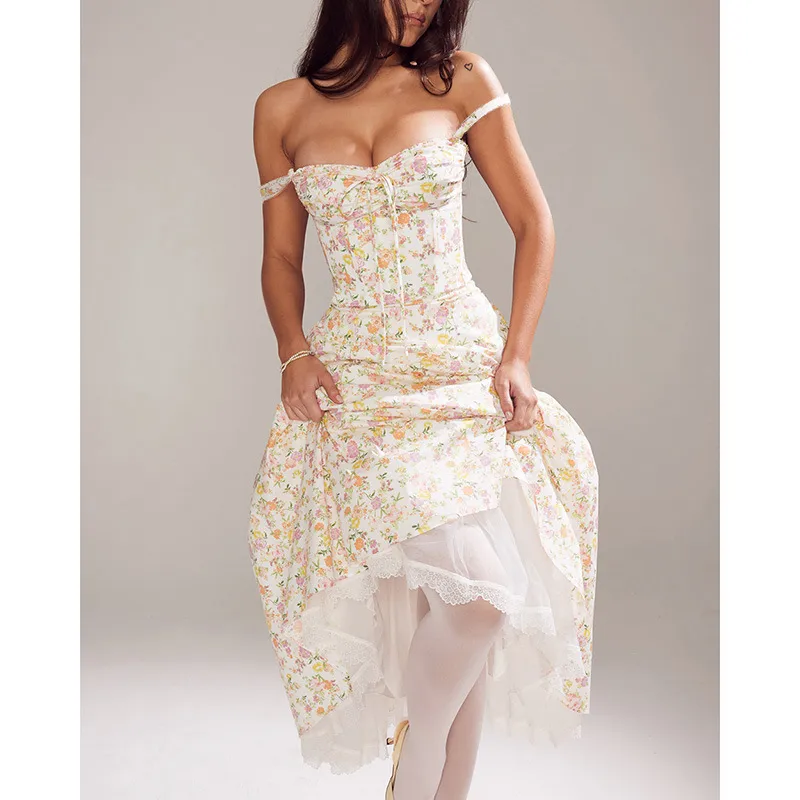 Women's Strap Dress Vacation Strap Printing Sleeveless Ditsy Floral Maxi Long Dress Holiday Beach display picture 9