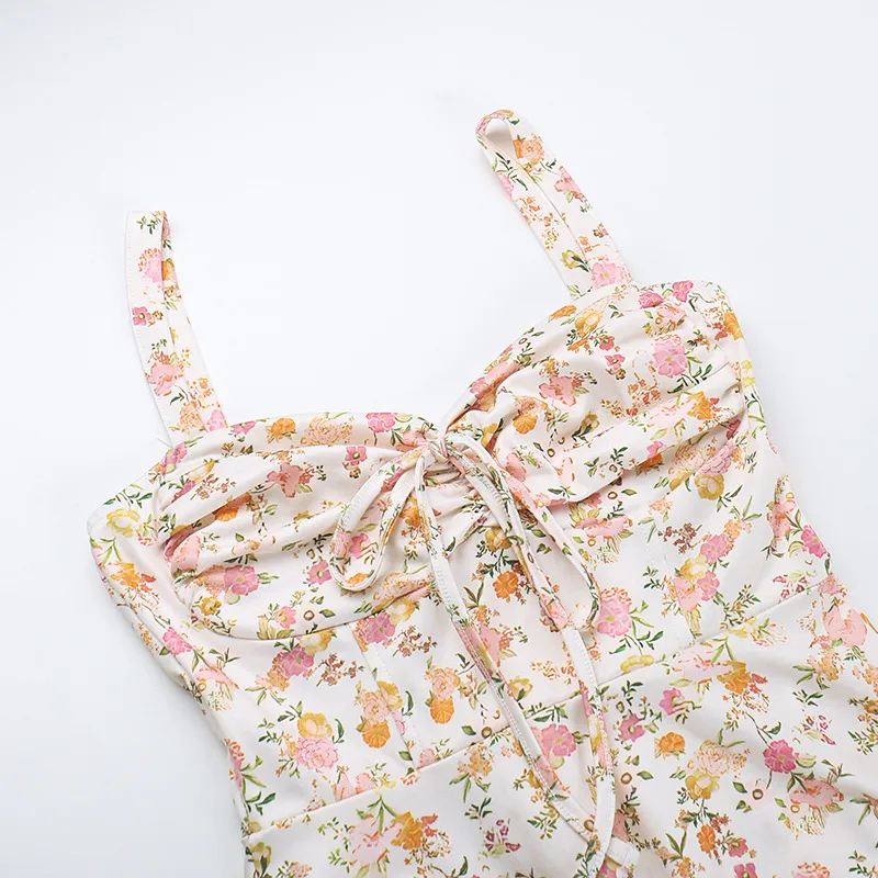 Women's Strap Dress Vacation Strap Printing Sleeveless Ditsy Floral Maxi Long Dress Holiday Beach display picture 18