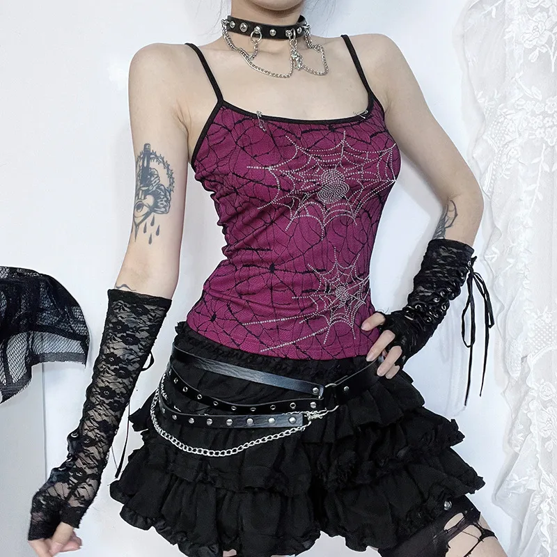 Women's Camisole Tank Tops Printing Sexy Spider Web display picture 6