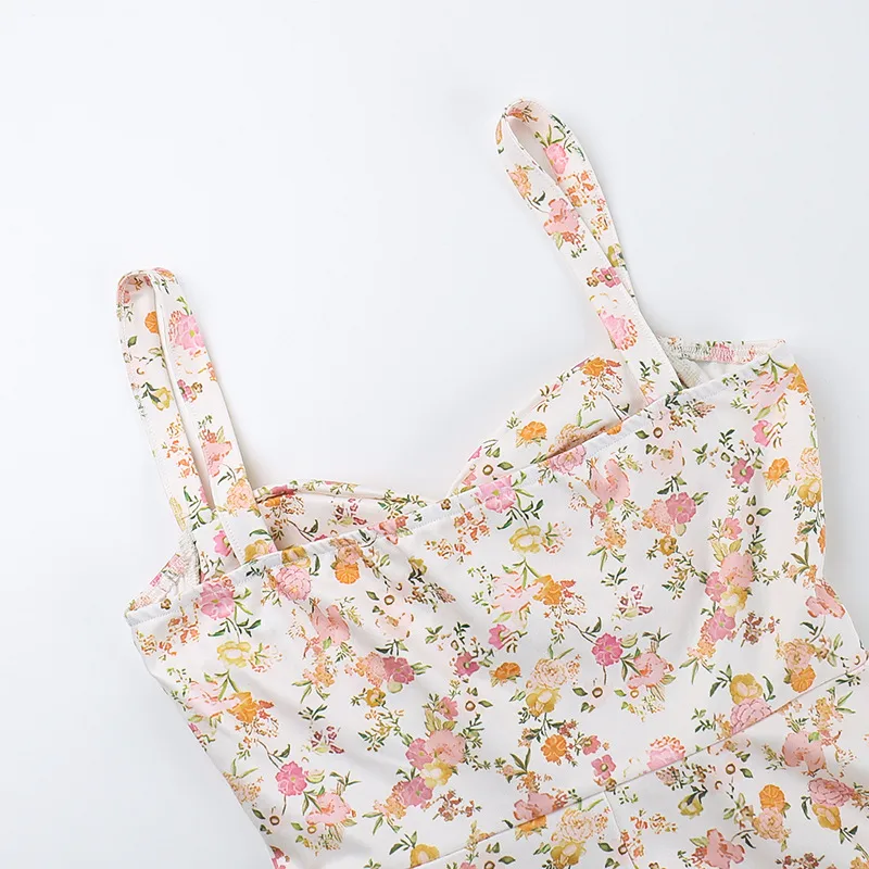 Women's Strap Dress Vacation Strap Printing Sleeveless Ditsy Floral Maxi Long Dress Holiday Beach display picture 23