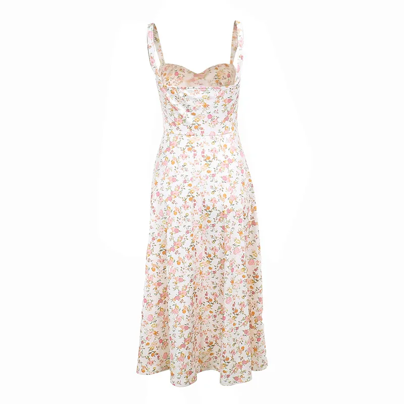 Women's Strap Dress Vacation Strap Printing Sleeveless Ditsy Floral Maxi Long Dress Holiday Beach display picture 26