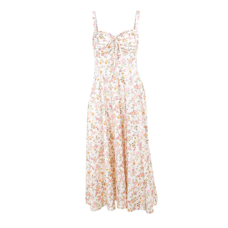 Women's Strap Dress Vacation Strap Printing Sleeveless Ditsy Floral Maxi Long Dress Holiday Beach display picture 27