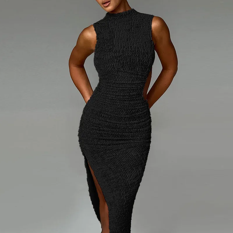 Women's Sheath Dress Sexy Round Neck Sleeveless Solid Color Maxi Long Dress Holiday Banquet Date display picture 12