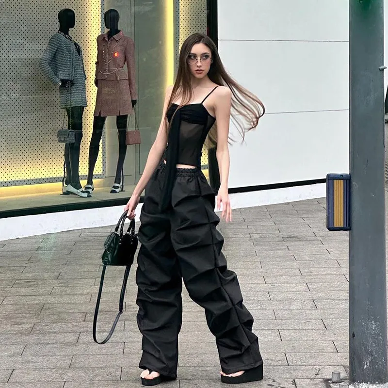 Women's Holiday Party Date Streetwear Solid Color Full Length Pocket Casual Pants Cargo Pants display picture 2