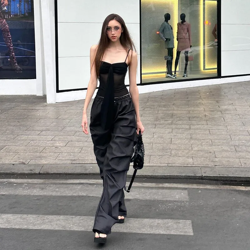 Women's Holiday Party Date Streetwear Solid Color Full Length Pocket Casual Pants Cargo Pants display picture 6