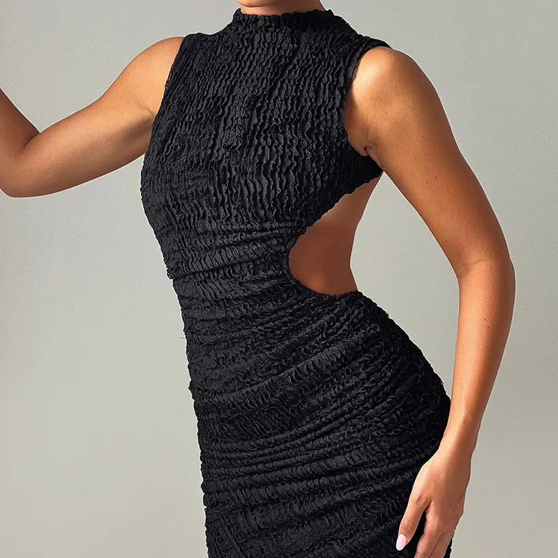 Women's Sheath Dress Sexy Round Neck Sleeveless Solid Color Maxi Long Dress Holiday Banquet Date display picture 17