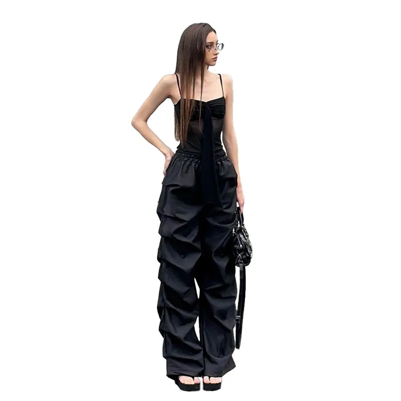 Women's Holiday Party Date Streetwear Solid Color Full Length Pocket Casual Pants Cargo Pants display picture 8