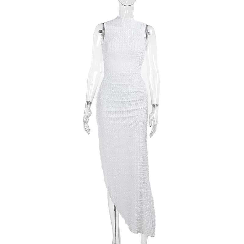 Women's Sheath Dress Sexy Round Neck Sleeveless Solid Color Maxi Long Dress Holiday Banquet Date display picture 19