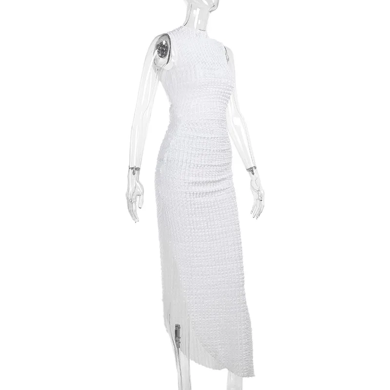 Women's Sheath Dress Sexy Round Neck Sleeveless Solid Color Maxi Long Dress Holiday Banquet Date display picture 20