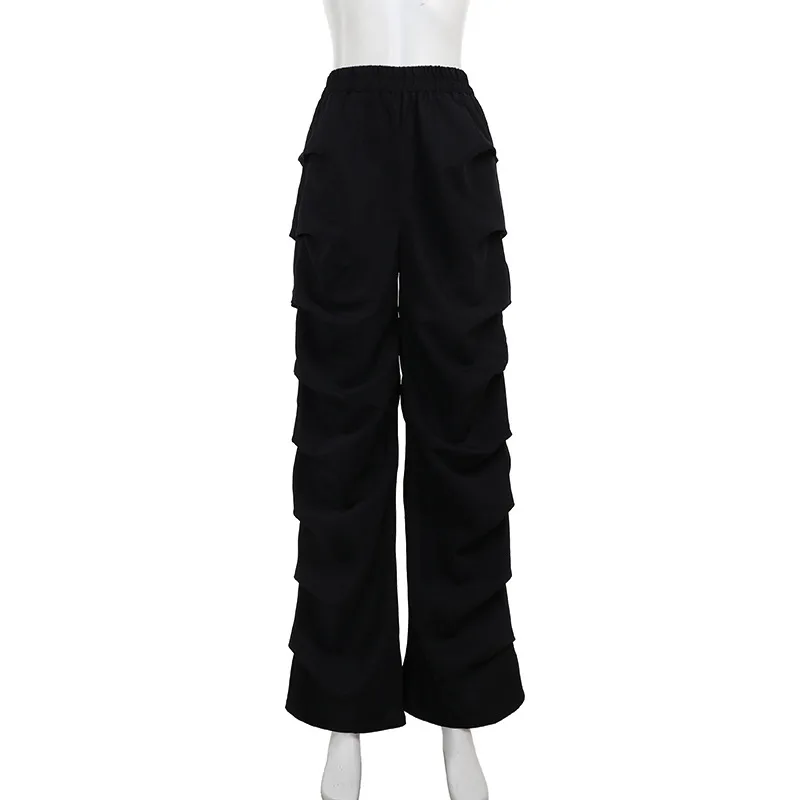 Women's Holiday Party Date Streetwear Solid Color Full Length Pocket Casual Pants Cargo Pants display picture 9