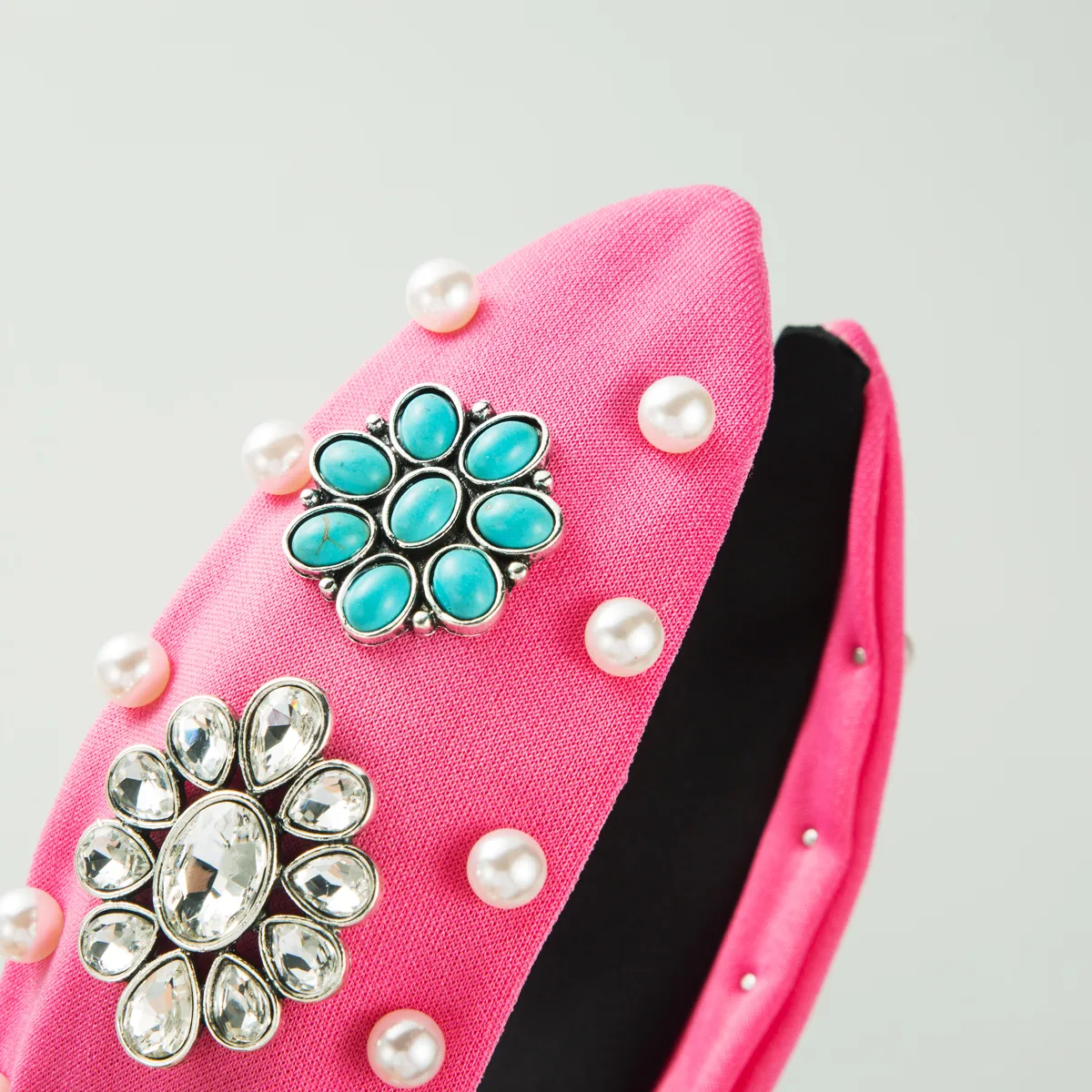 Women's Vacation Modern Style Classic Style Color Block Alloy Glass Inlay Rhinestones Glass Hair Band display picture 5