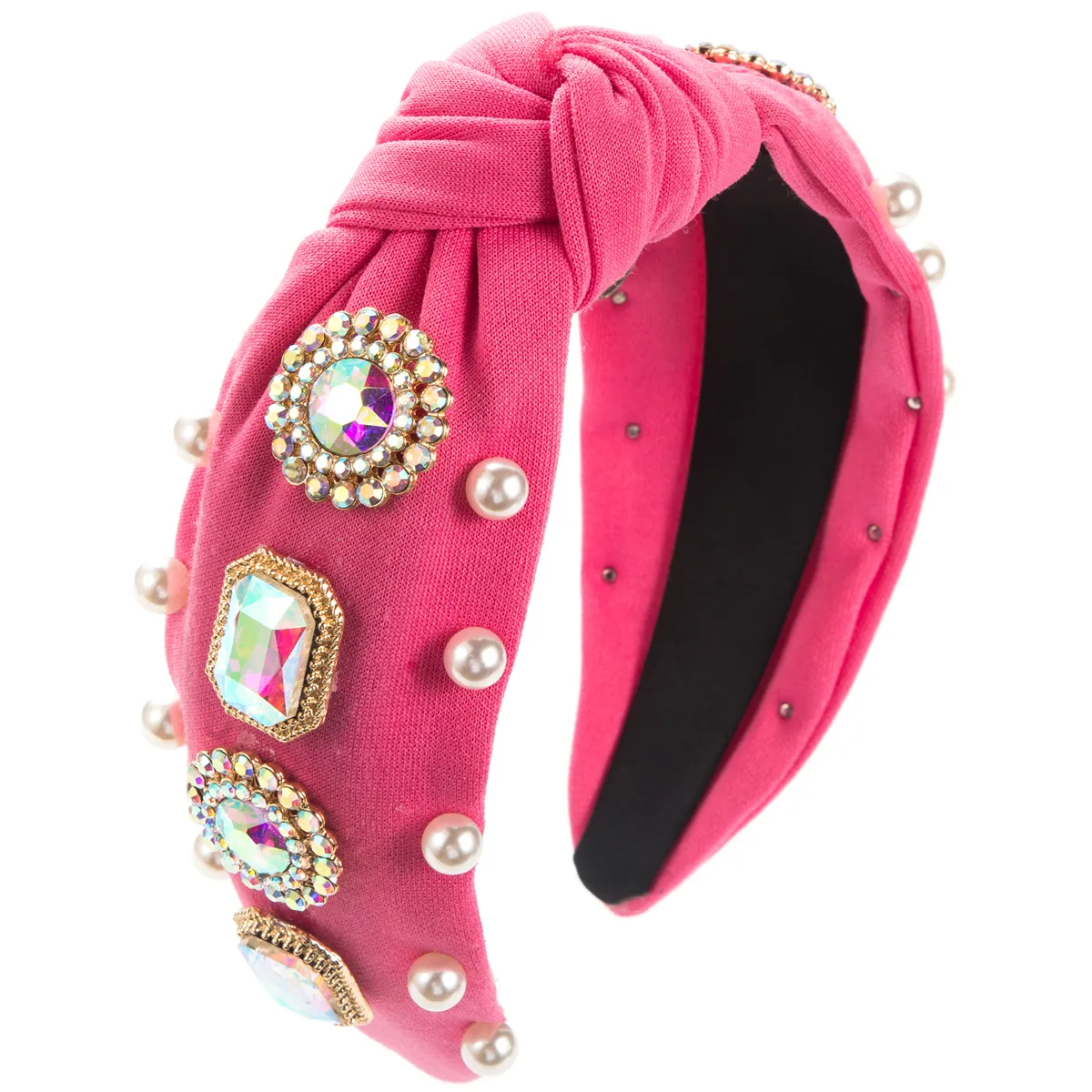 Women's Vacation Modern Style Classic Style Color Block Alloy Glass Inlay Rhinestones Glass Hair Band display picture 7