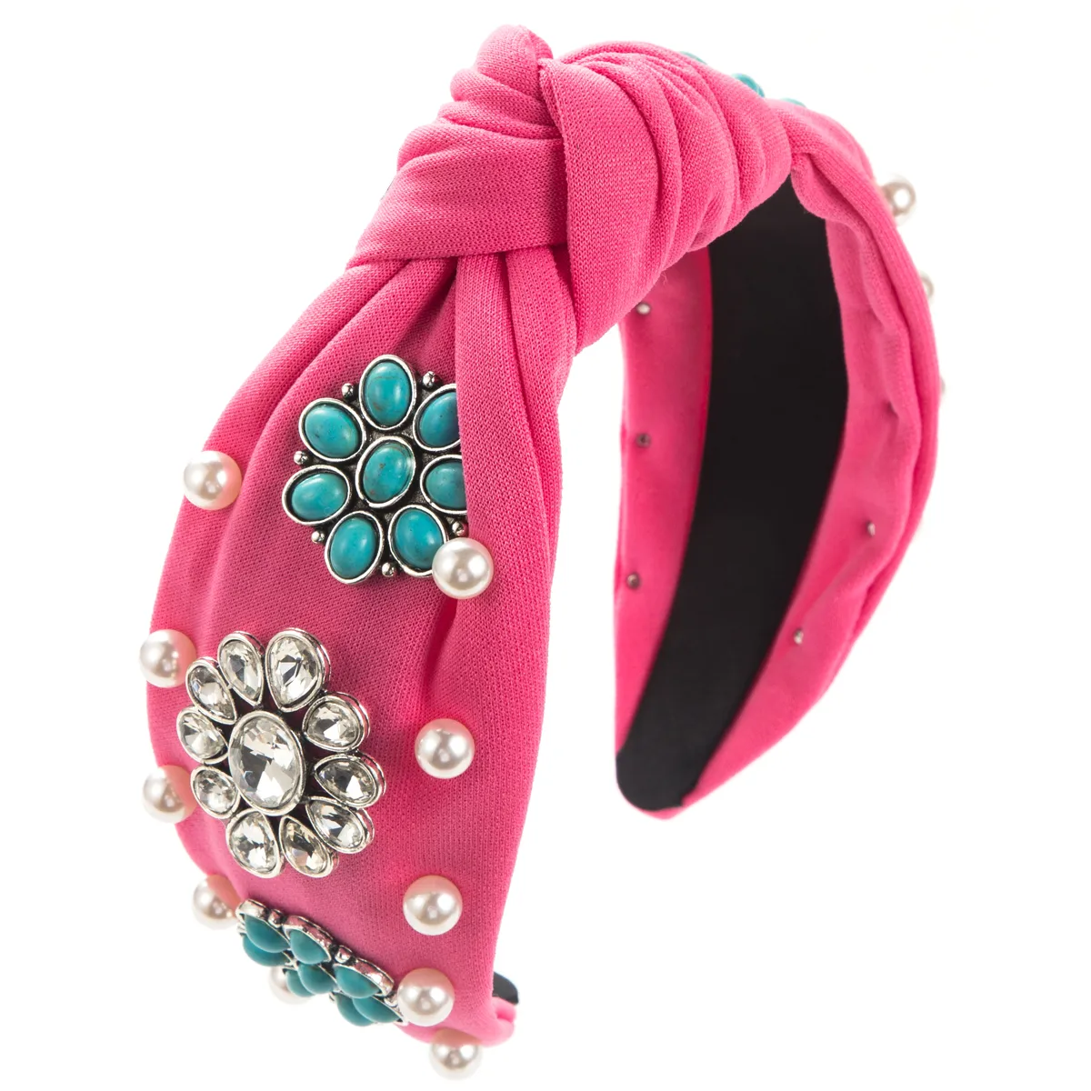 Women's Vacation Modern Style Classic Style Color Block Alloy Glass Inlay Rhinestones Glass Hair Band display picture 8