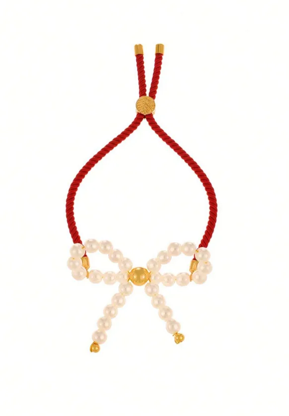 Wholesale Jewelry Elegant Classic Style Bow Knot Imitation Pearl Copper Bracelets display picture 4