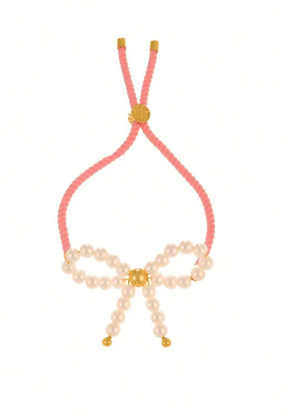 Wholesale Jewelry Elegant Classic Style Bow Knot Imitation Pearl Copper Bracelets display picture 5