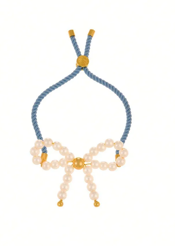 Wholesale Jewelry Elegant Classic Style Bow Knot Imitation Pearl Copper Bracelets display picture 6