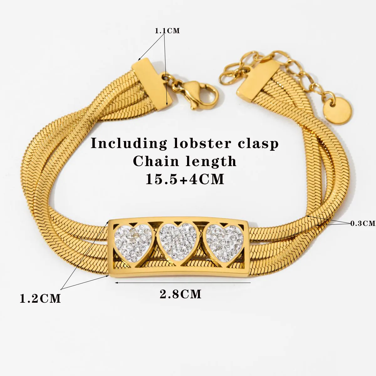 304 Stainless Steel White Gold Plated Gold Plated Casual Modern Style Inlay Solid Color Rhinestones Bracelets Necklace display picture 7