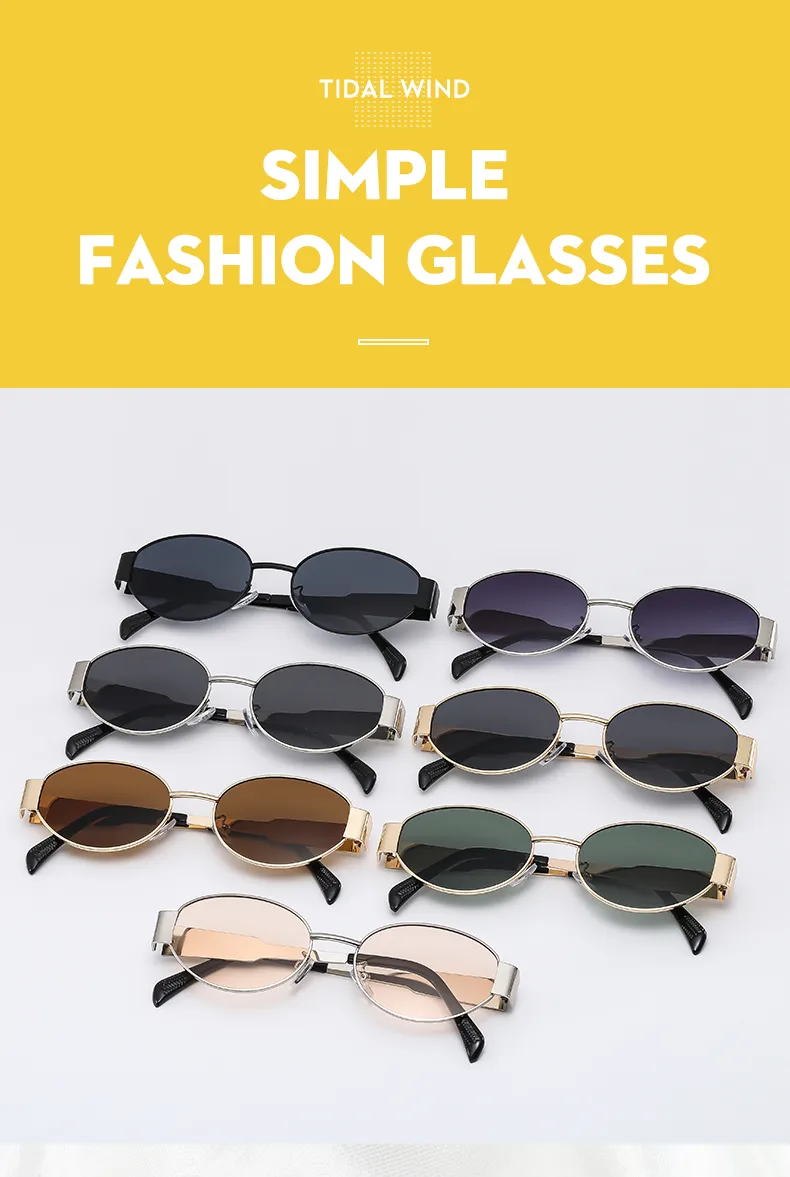 Casual Hip-Hop Vintage Style Solid Color Ac Oval Frame Full Frame Women's Sunglasses display picture 10