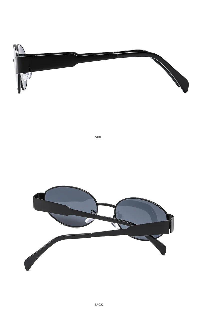 Casual Hip-Hop Vintage Style Solid Color Ac Oval Frame Full Frame Women's Sunglasses display picture 3