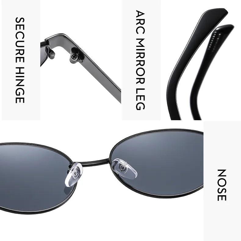 Casual Hip-Hop Vintage Style Solid Color Ac Oval Frame Full Frame Women's Sunglasses display picture 5