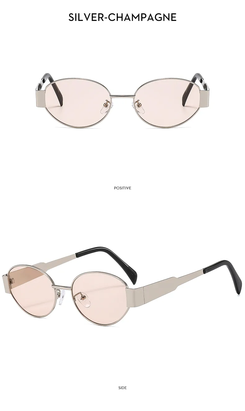 Casual Hip-Hop Vintage Style Solid Color Ac Oval Frame Full Frame Women's Sunglasses display picture 4