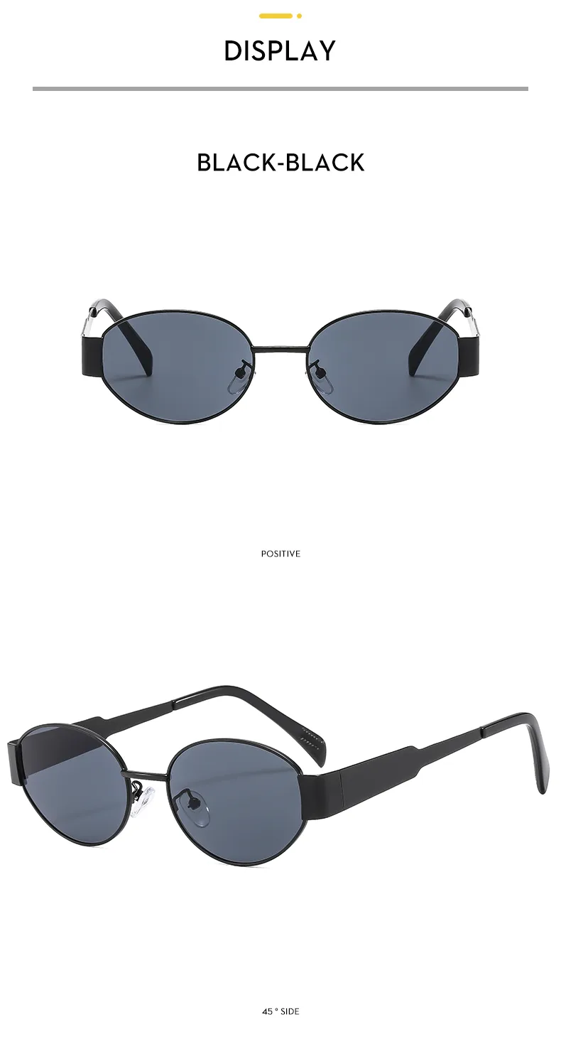 Casual Hip-Hop Vintage Style Solid Color Ac Oval Frame Full Frame Women's Sunglasses display picture 6