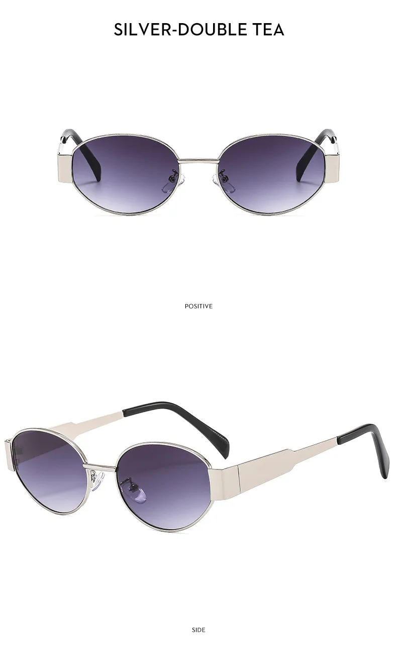 Casual Hip-Hop Vintage Style Solid Color Ac Oval Frame Full Frame Women's Sunglasses display picture 7